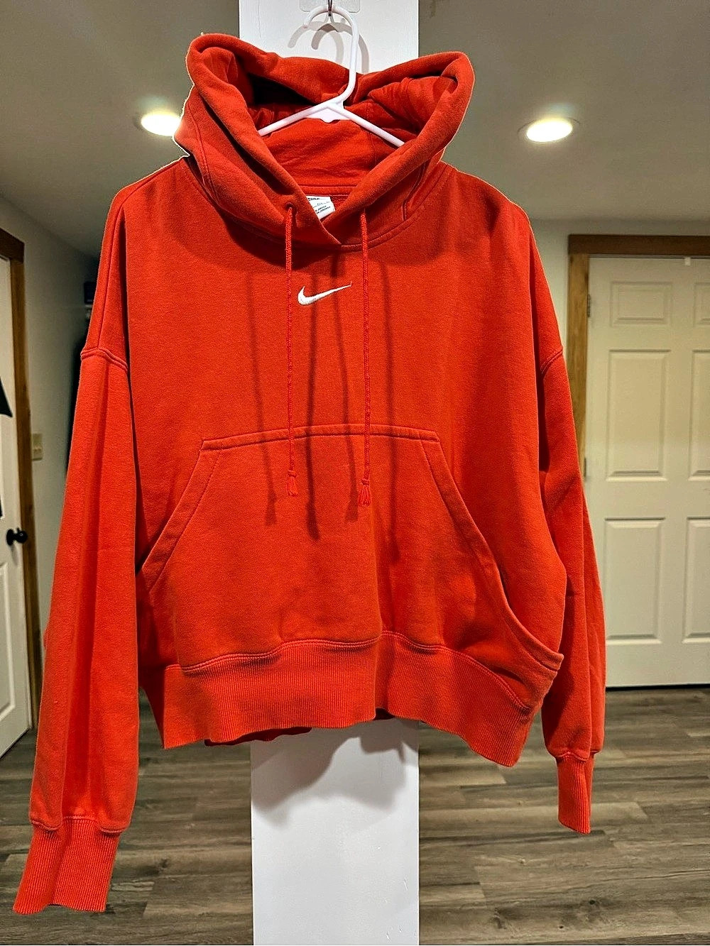Nike Solo Swoosh Fleece Hoodie Orange Small